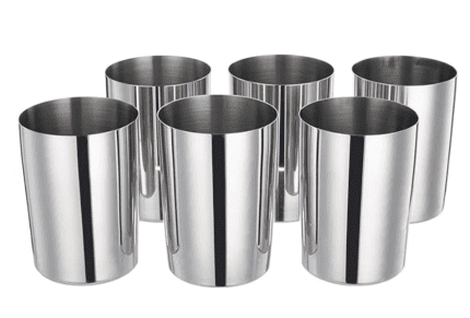 Stainless Steel Water Glass (7.5cm Dia, 400ml) (6)