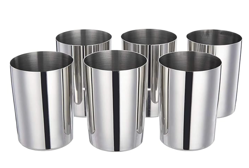 Stainless Steel Water Glass (7.5cm Dia, 400ml) (6)