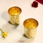 Handmade Pure Brass Glass Set With Beautiful Design